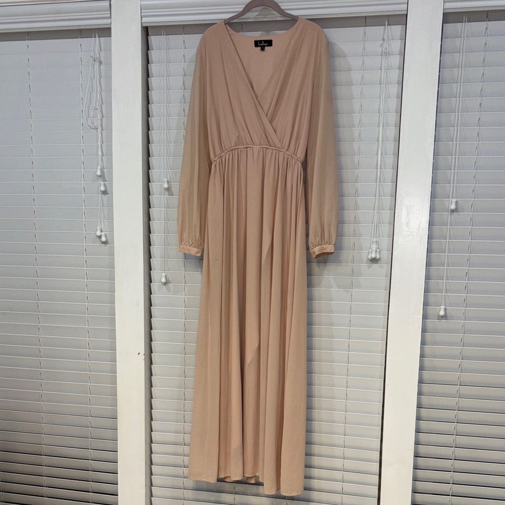 Lulu's Blush Long Sleeve Maxi Dress
